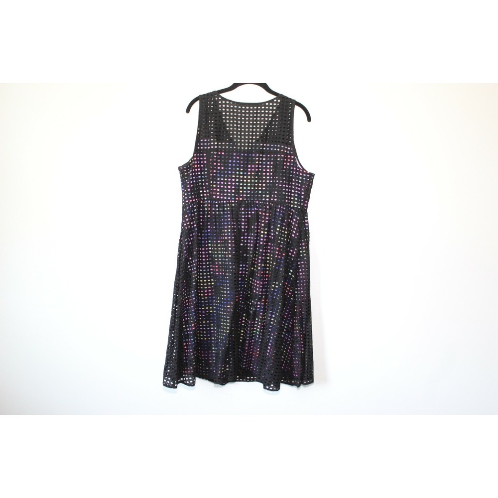 NWT Lane Bryant Perforated Eyelet Dress Black Multicolor Plus Size 18 H12952 - Picture 6 of 11